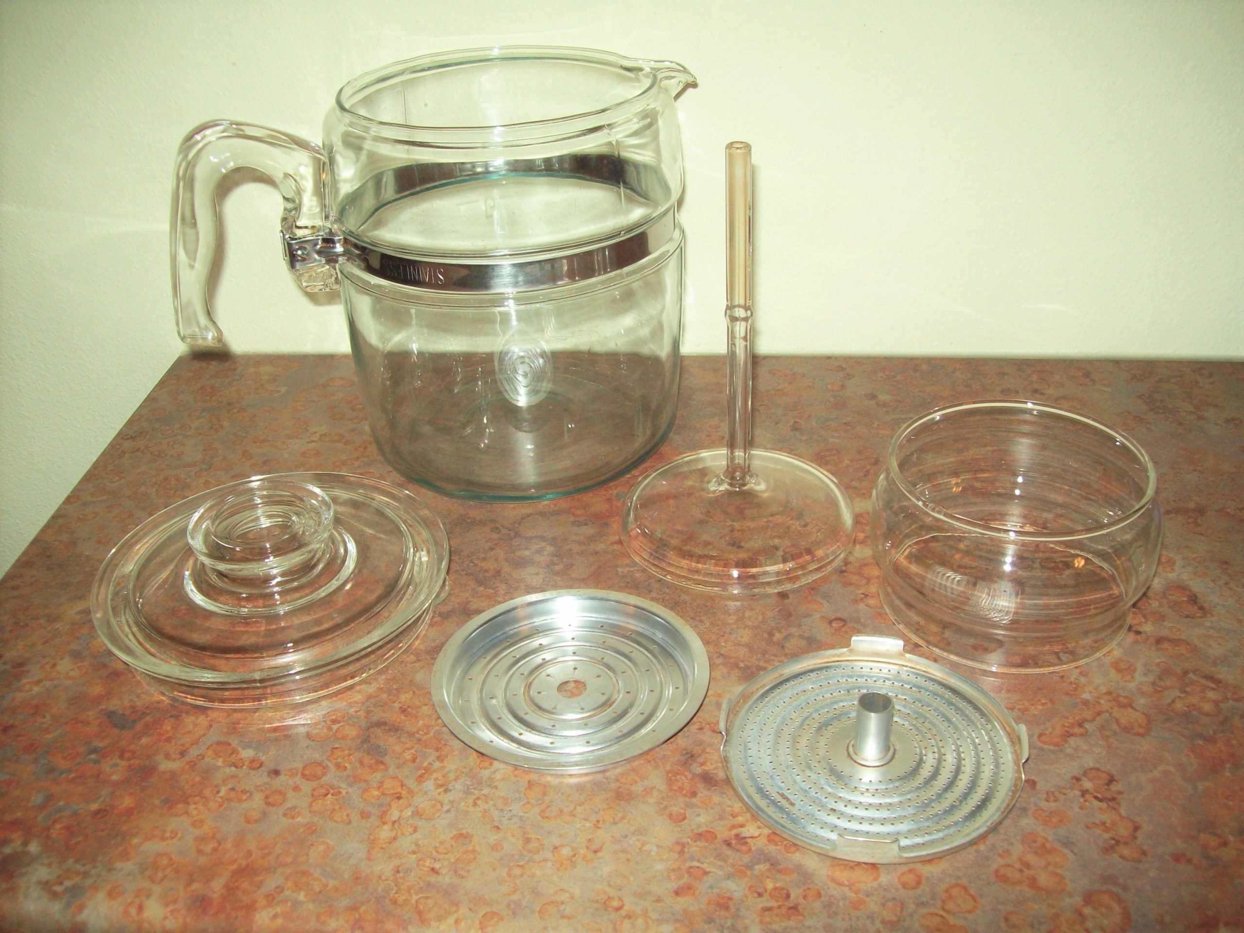 Pyrex 6 Cup Glass Percolator Carafe and Lid Only No Stem or Basket