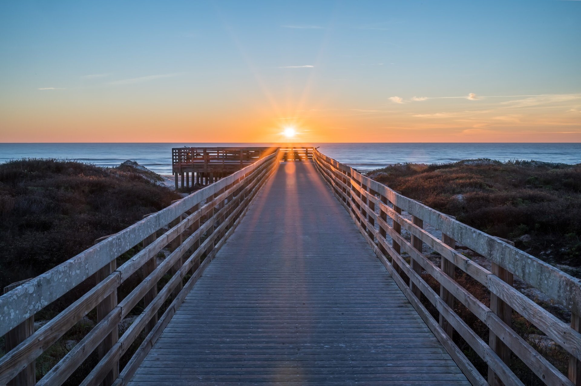 Sunrise over the beach at Padre Island National Seashore