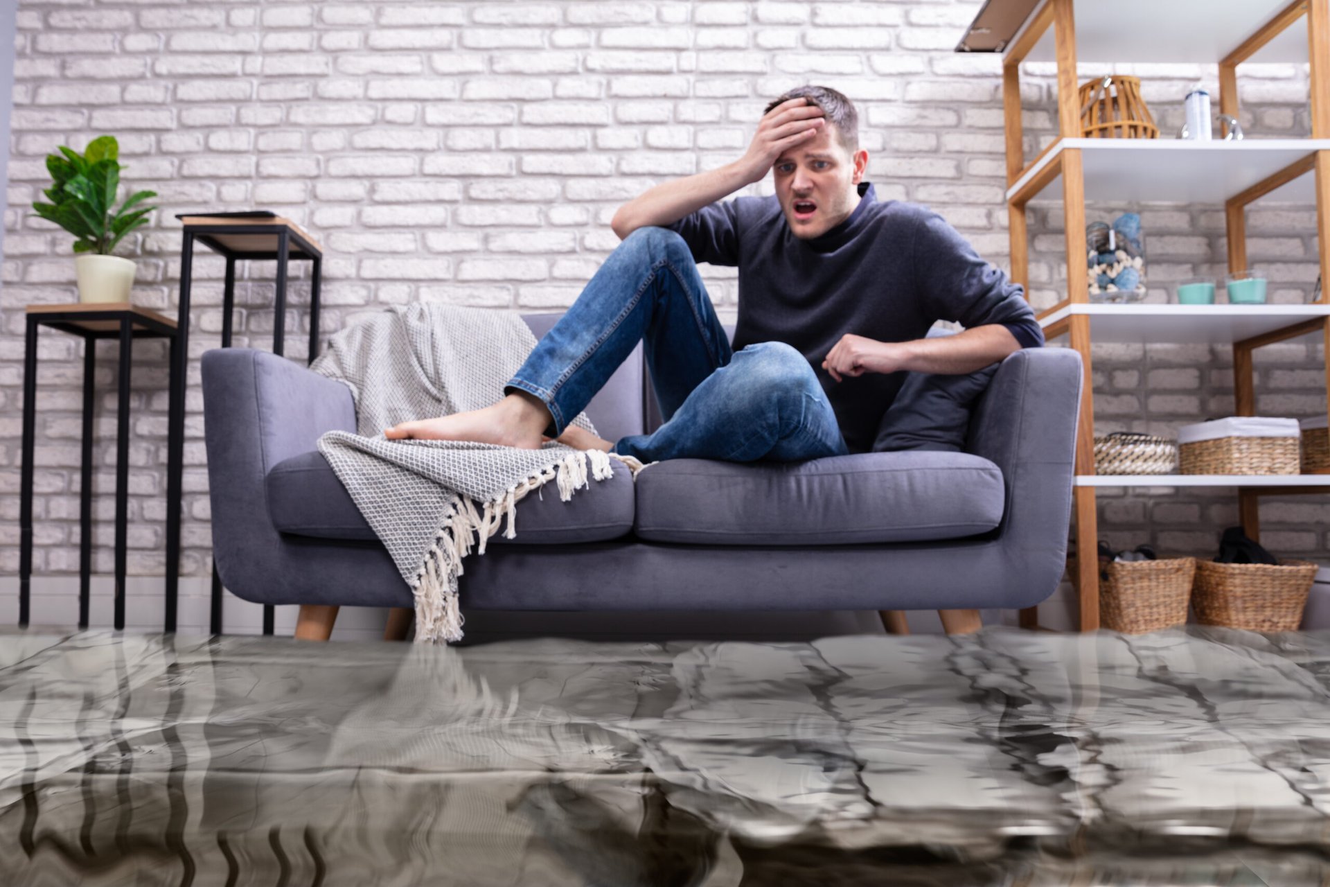 Man worried about flood waters rising in his basement