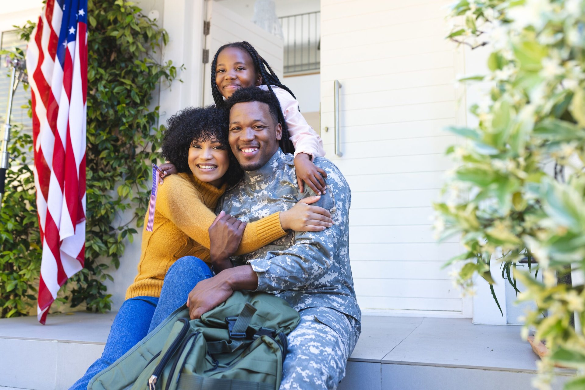 Military family at home