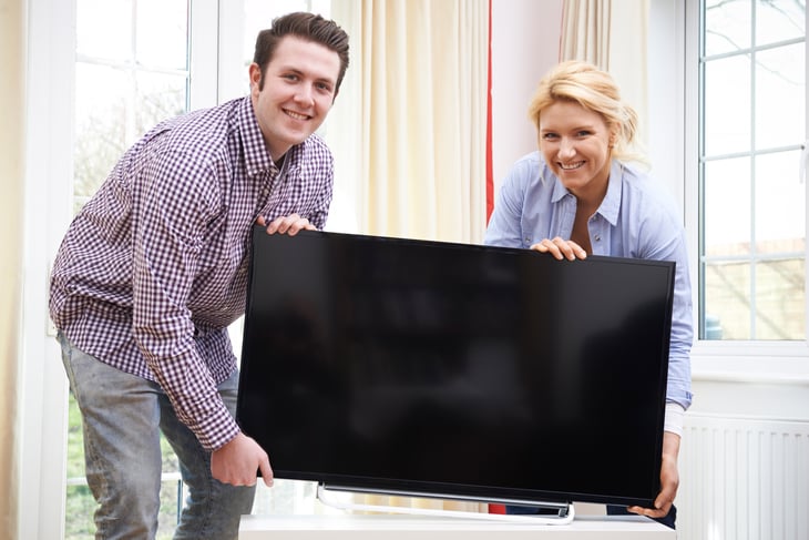 Couple with TV